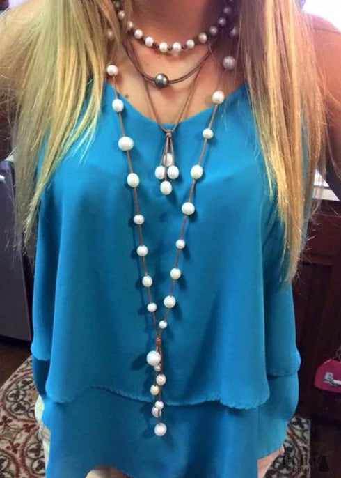 Boho Necklace, Chokers Pearl Knot